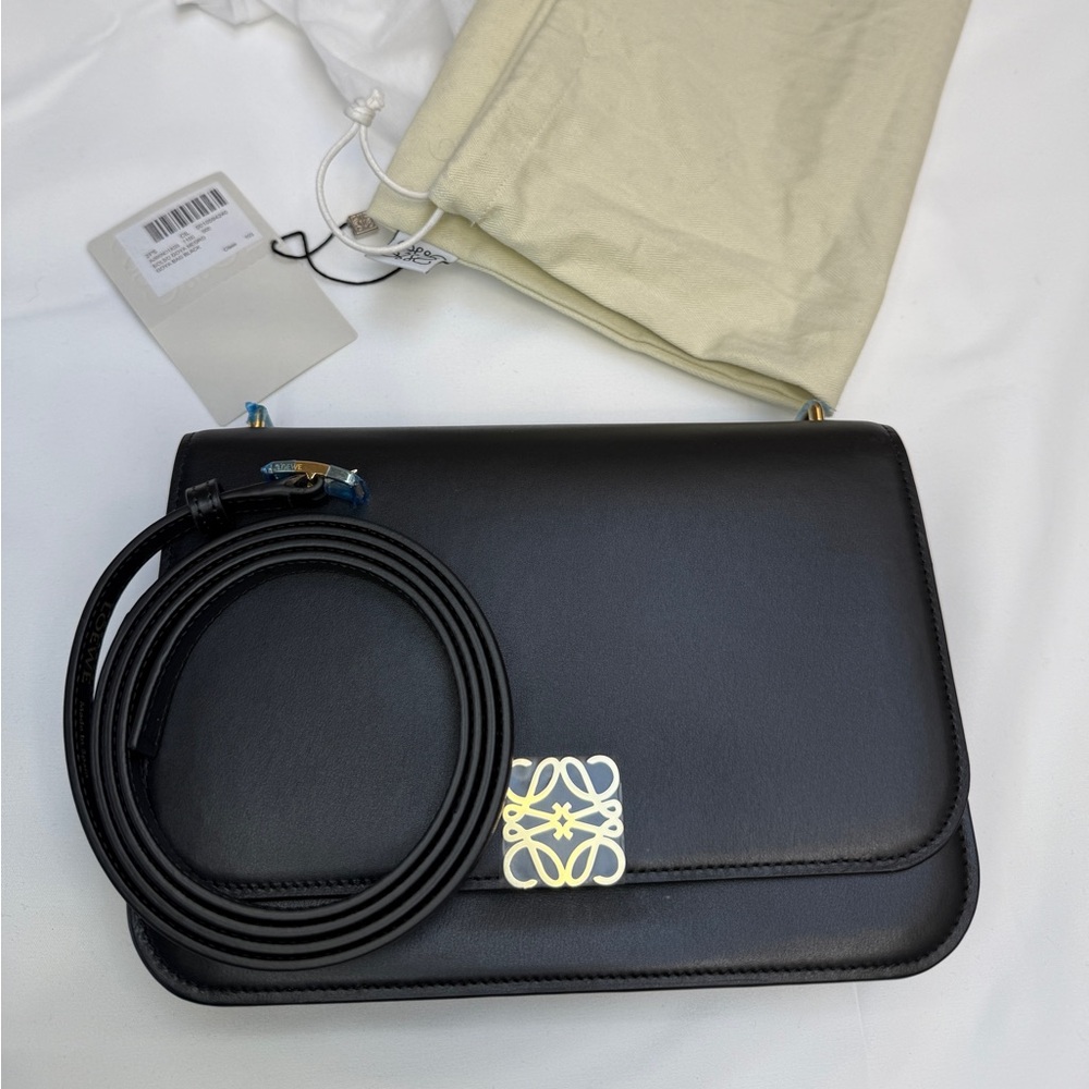 LOEWE Structured Goya Medium Bag Black NWT